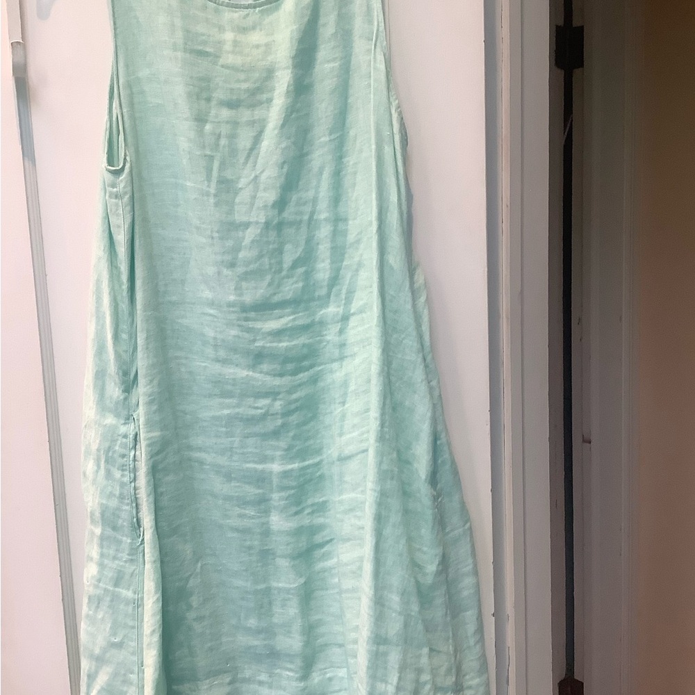 Sigrid Olsen Mint Green Linen Dress